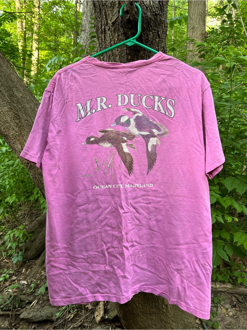 Vintage 2012 M.R. Ducks T-Shirt Large Pink Duck Hunting OC Maryland Beach